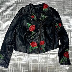 Rose leather jacket